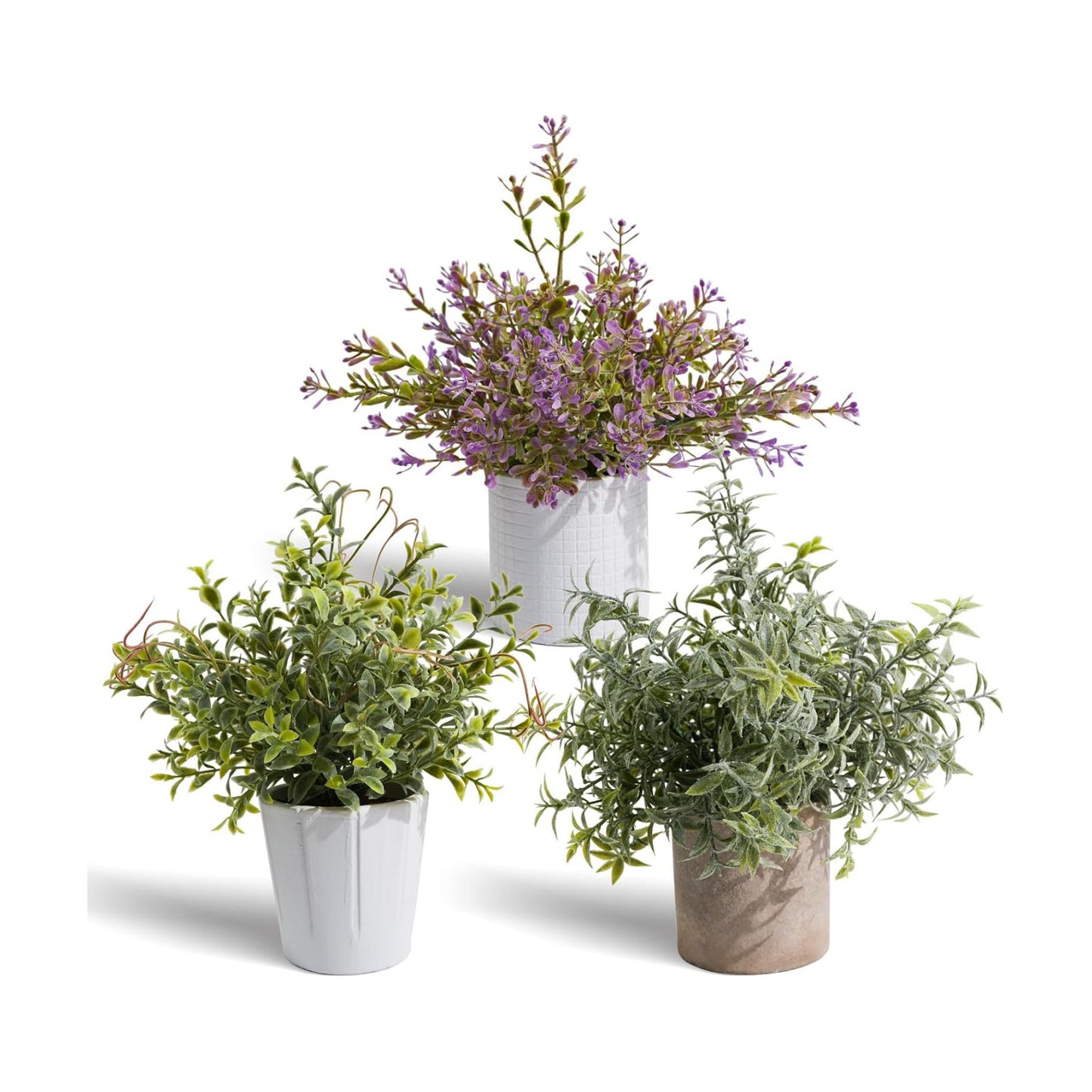 Artificial Plants Indoor / Harb / White / Set of 3