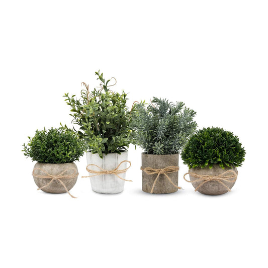 Artificial Plants Indoor / Green Rosemary II / Set of 4