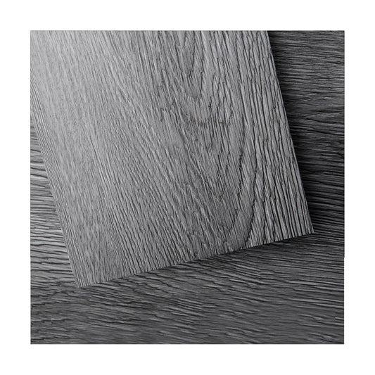 Peel and Stick Floor Tile Vinyl Wood Plank 54 Sq.Ft / 36 x 6 x 0.1 / Deep Grey / Set of 36