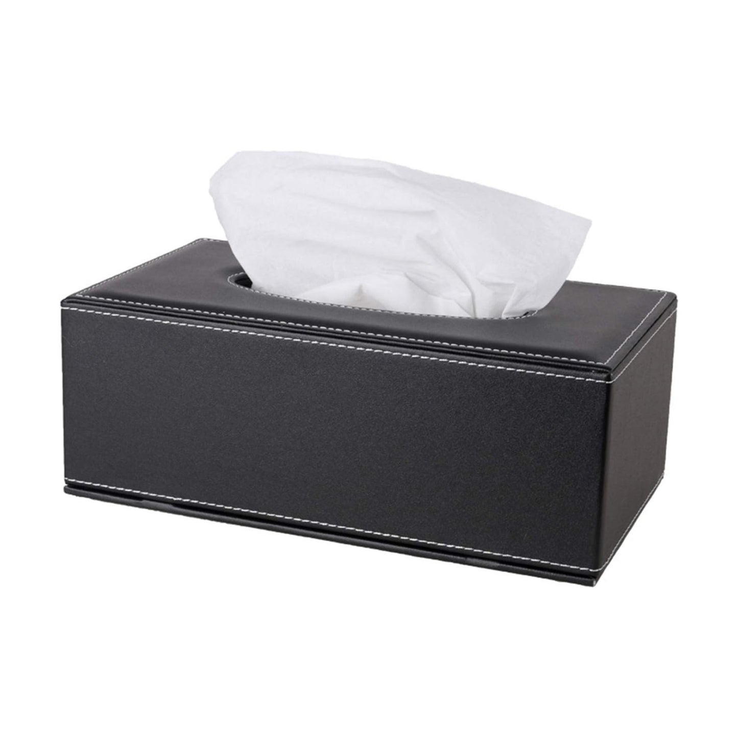 High-end Fashion PU Leather Tissue Box Holder / Black