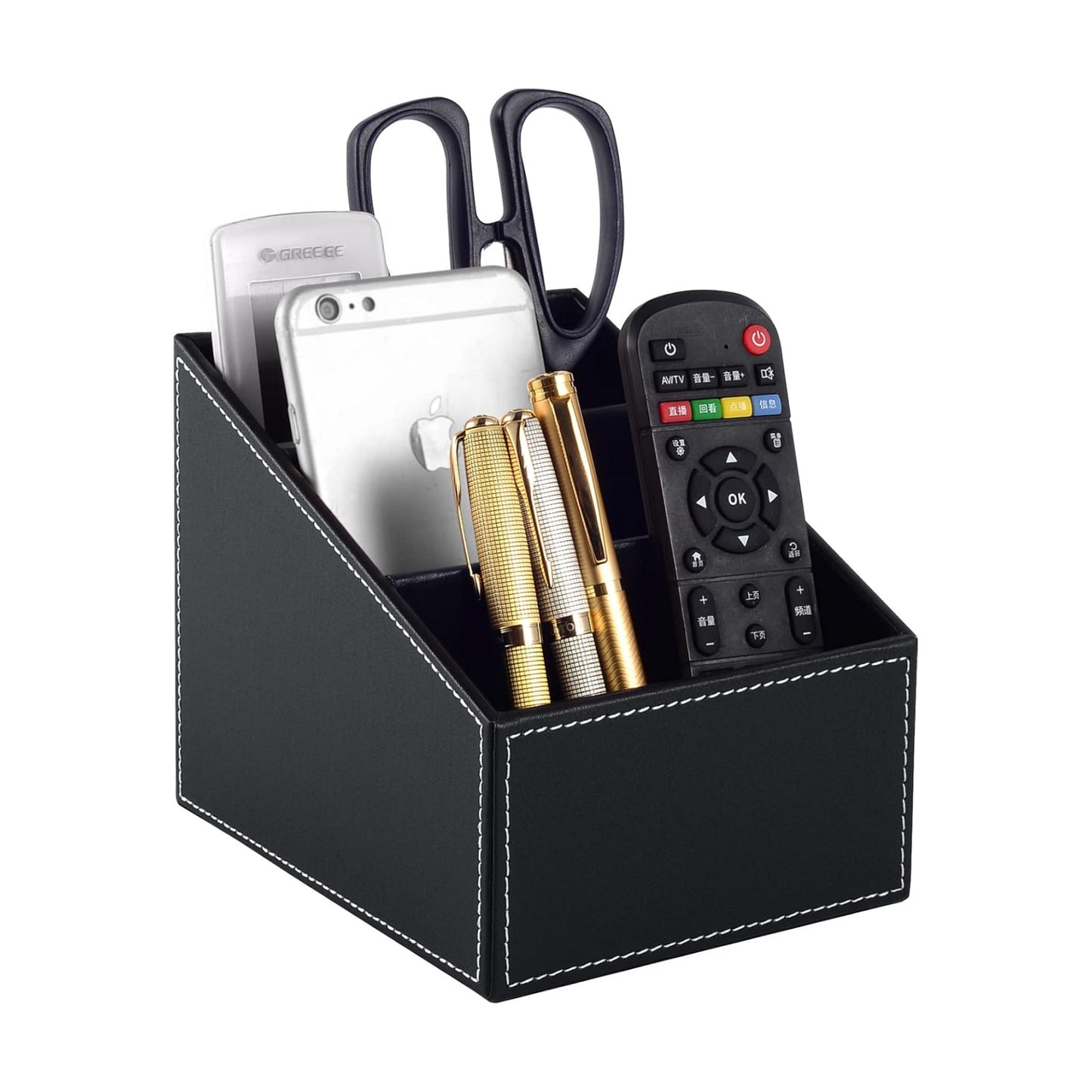 Fashionable PU Leather TV Remote Control Holder / Black
