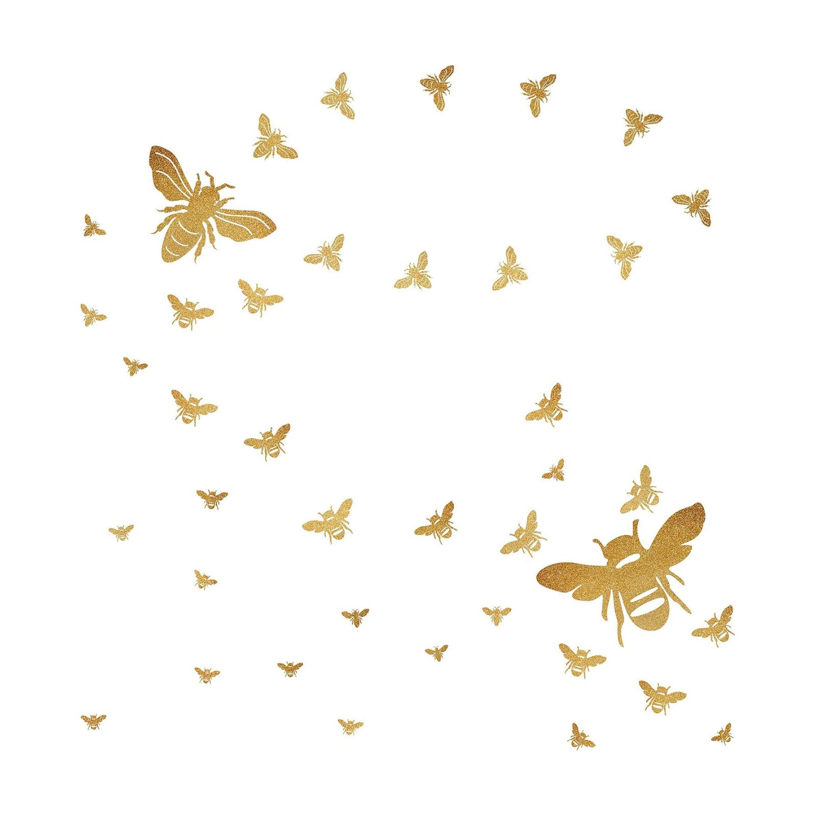Bee Wall Decals Honey Bees Wall Decor Bee Stickers Honey Bees Decals Honeycomb Walls Decal / Gold