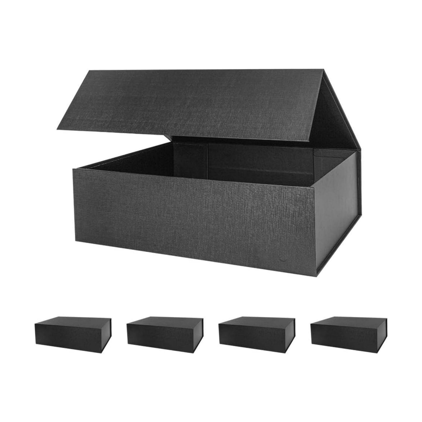 Foldable Magnetic Gift Boxes / Black / 13 x 9 x 4 / Set of 5