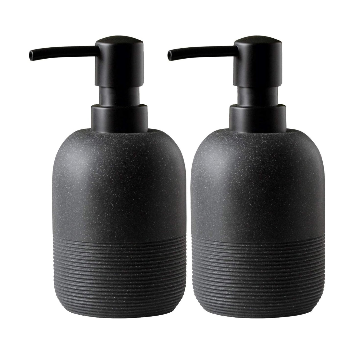 Matte Black Soap Dispenser Sets with Pump,Hand Soap and Lotion Dispenser for Bathroom Countertop,Morden Soap Dispenser