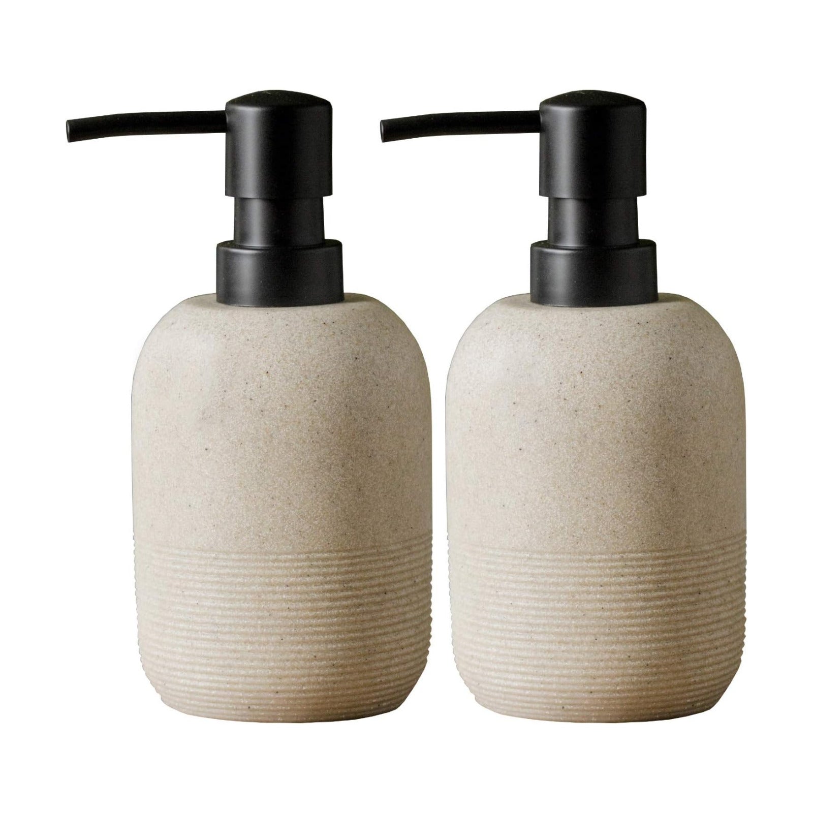 2pcs/Set Beige Hand Soap Dispenser Sets,Resin Liquid Soap Dispenser for Bathroom Countertop,Bathroom Lotion