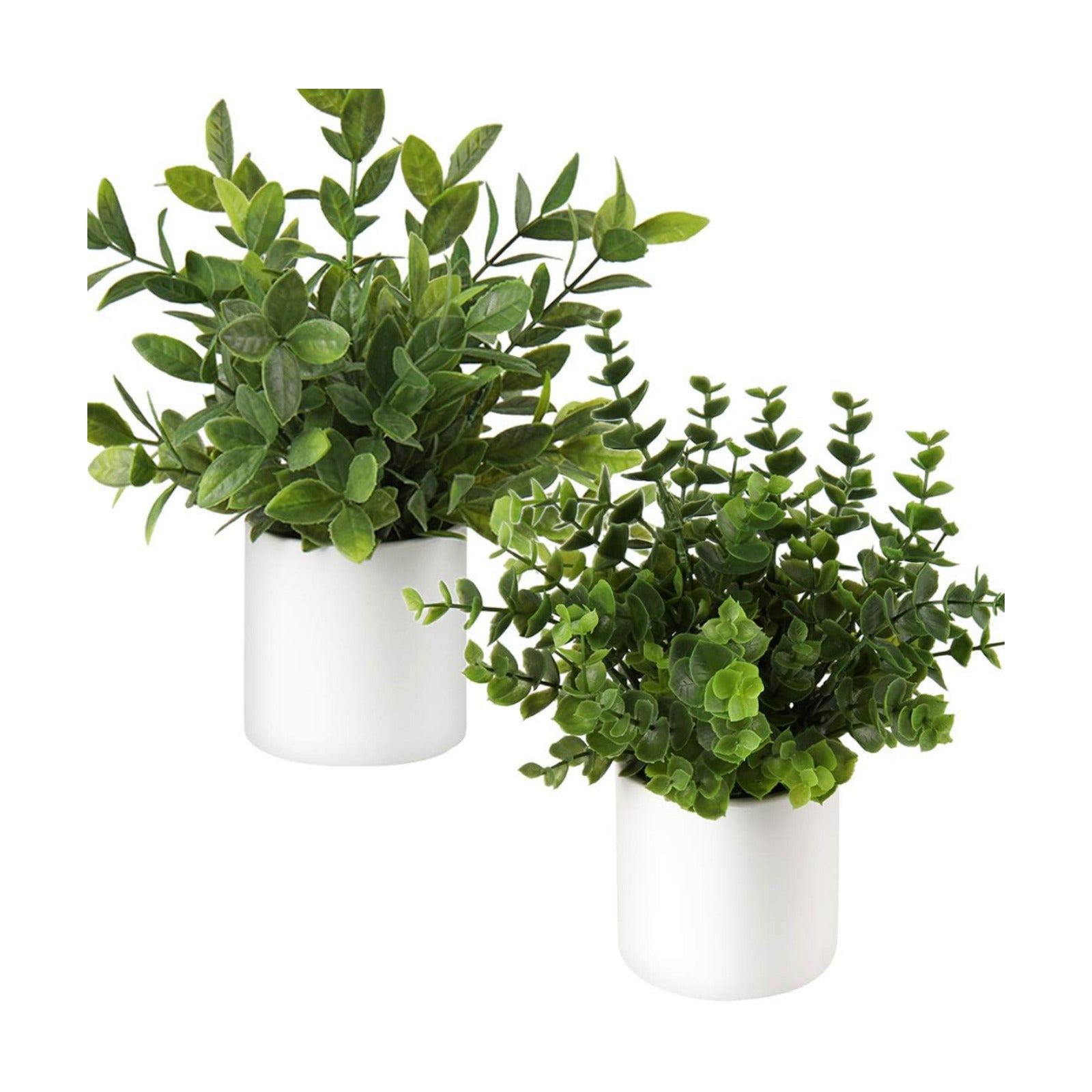 Mini Fake Plants Small Faux Plant Eucalyptus Rosemary Greenery / Faux Green Plants-2 / Set of 2