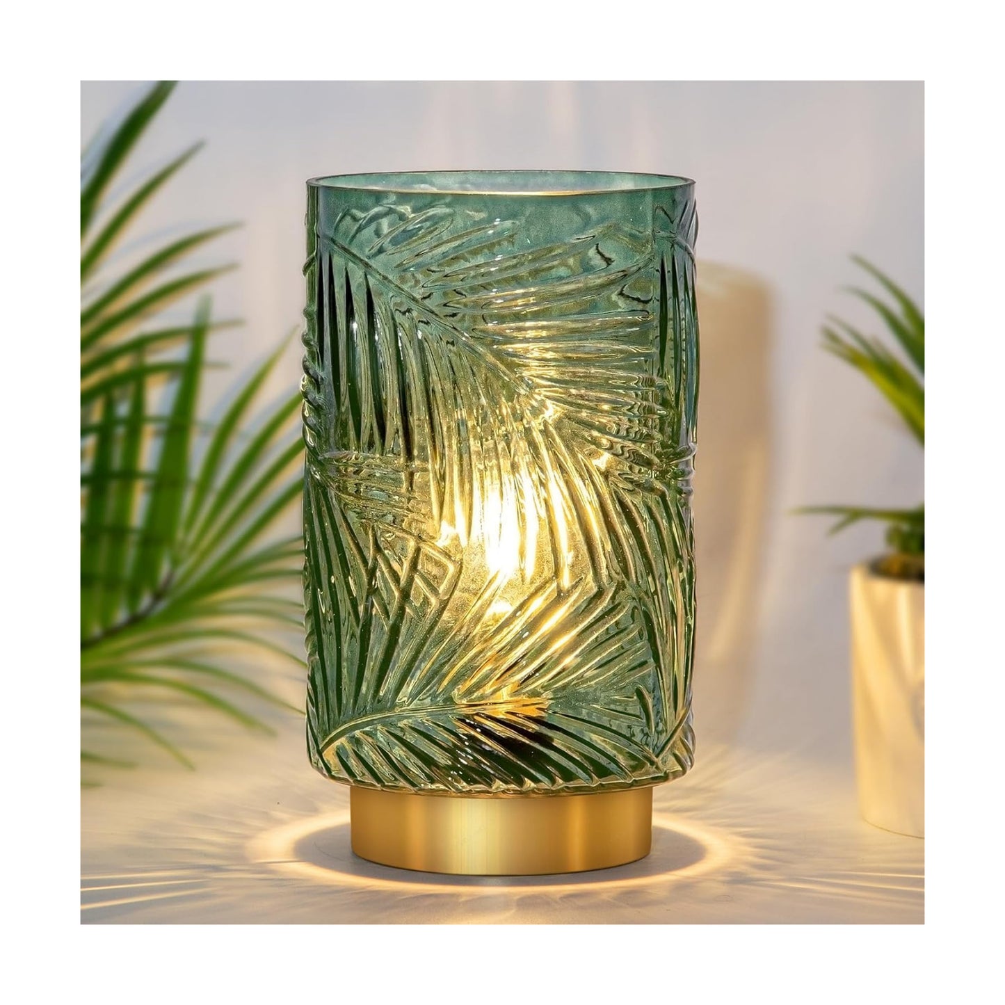Battery Operated Table Lamp / Green / Small
