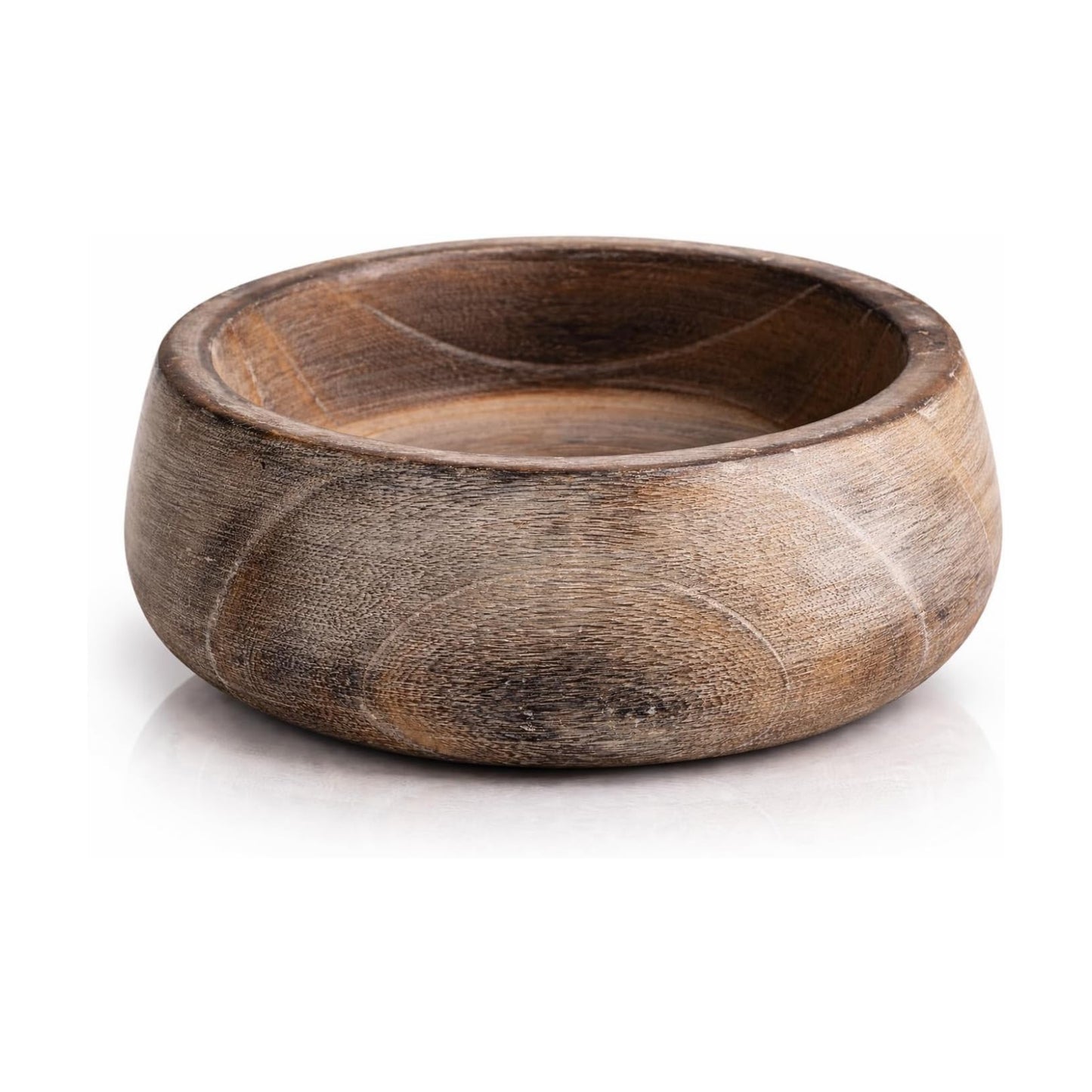 Handmade 6" Decorative Wooden Snack Serving Bowl For Dry Fruits Chips Coffee Table Countertop