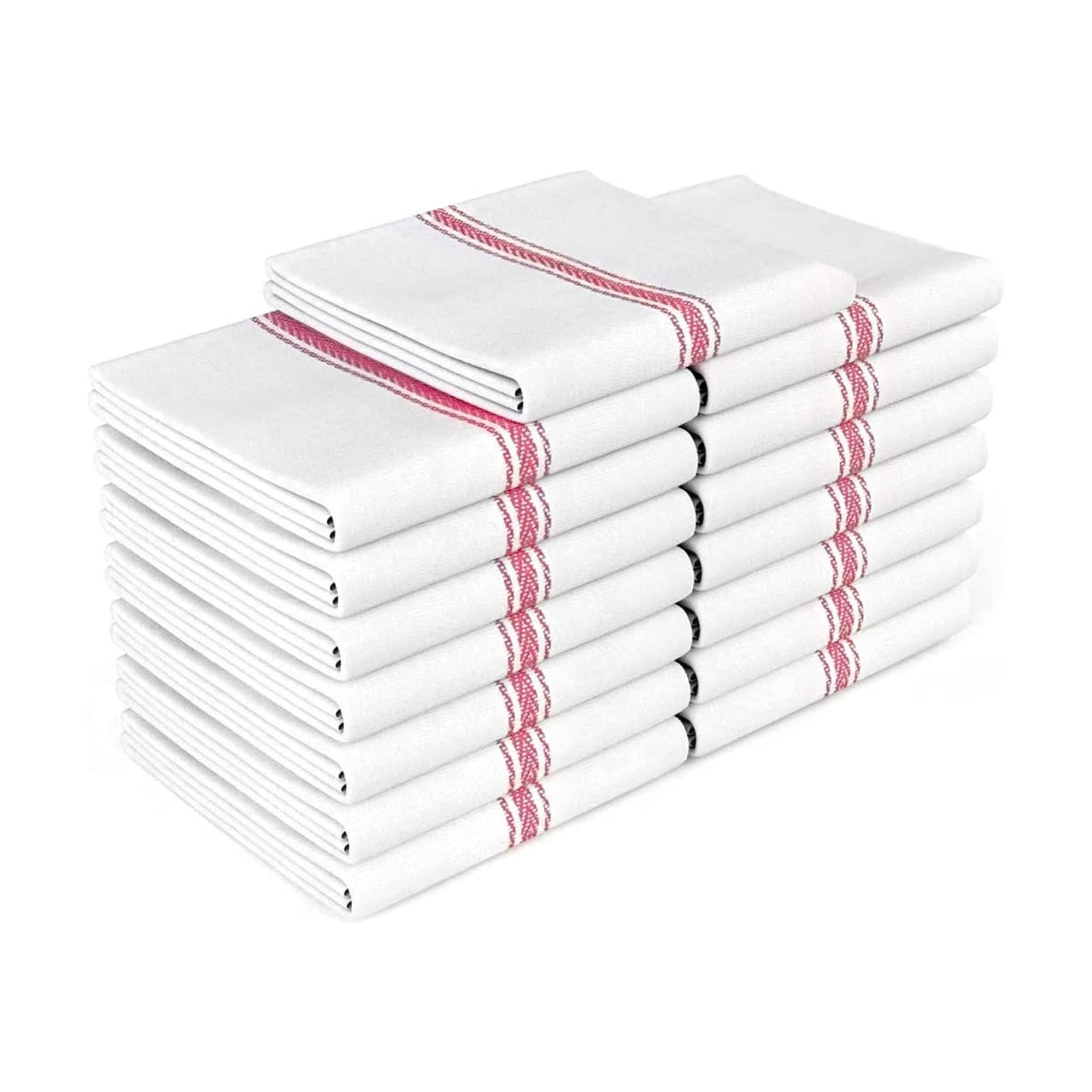 Zeppoli Classic Kitchen Towels -15 Pack 100% Natural Cotton Towel Set, Reusable Wash Cloths, Absorbent Dish Towels