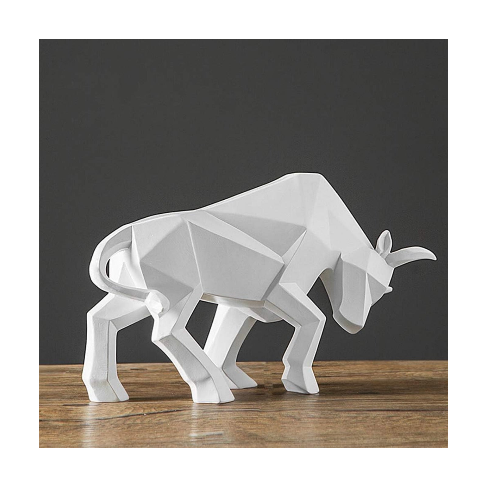 Polyresin Figurine Home Decor / White Bull