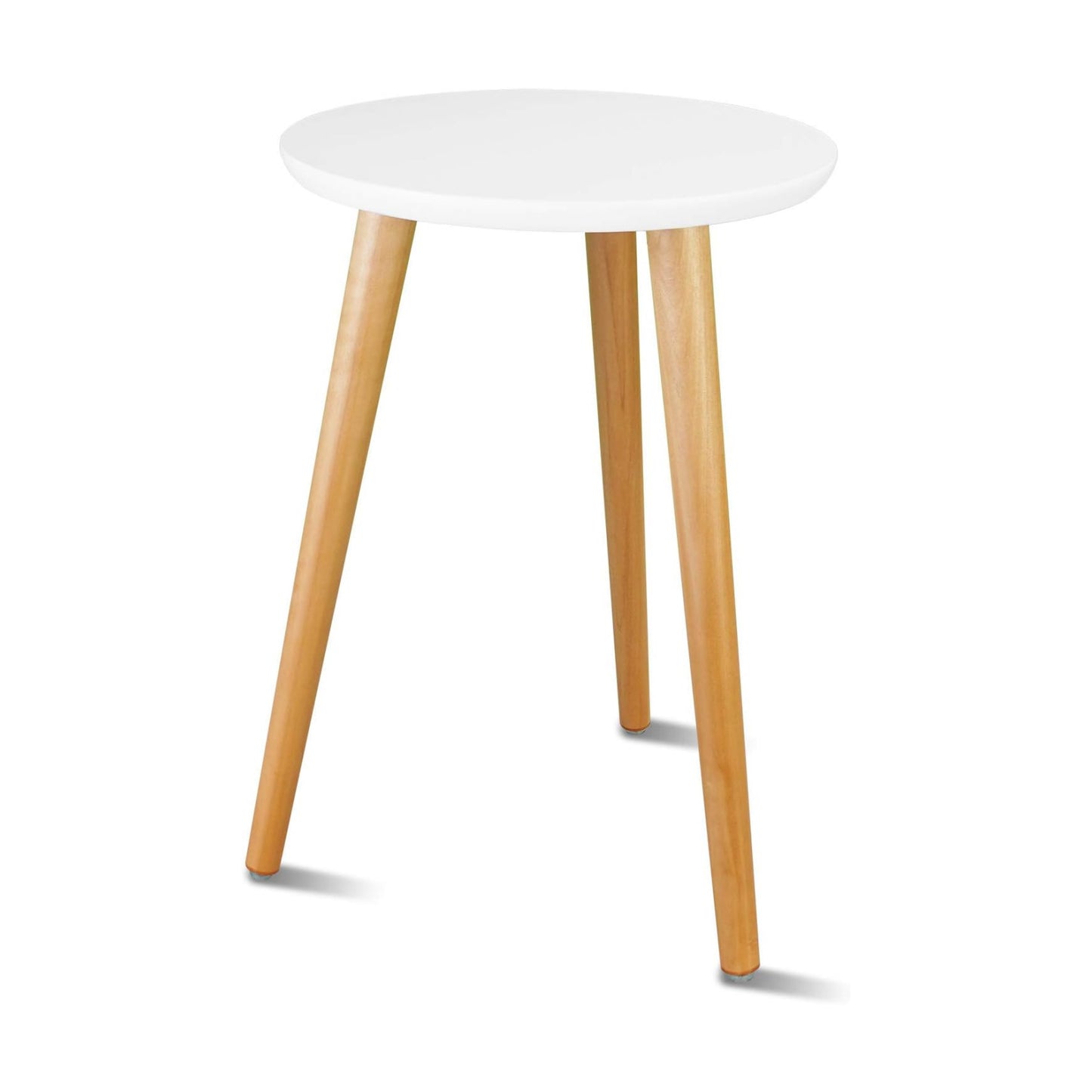 Wood Mid Century Plant Stand for Indoor Plants, Modern Table, Tall Holder for Flower Pots, Small Round Side/End