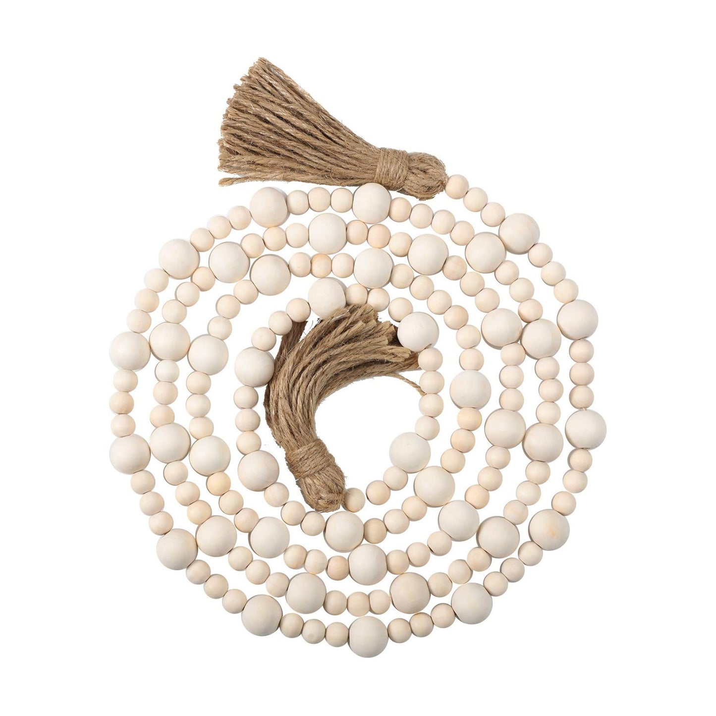 Wood Beaded Garlands / Wood Color / 7.9 Feet