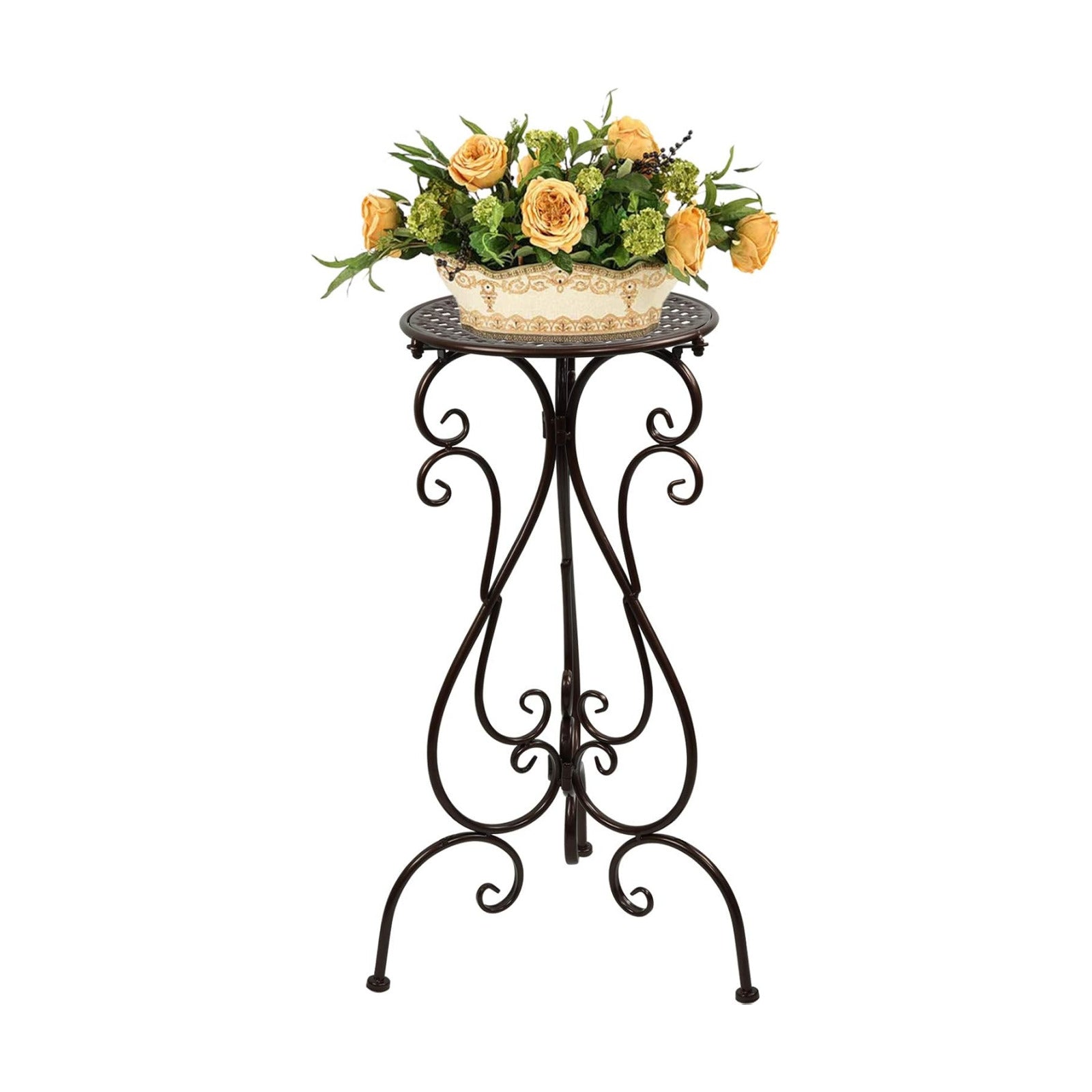 NAKUPE Metal Plant Stand Indoor Outdoor, Heavy Duty Flower Pot Stands 22.5 Inch Tall, Single Plants Pedestal Table for