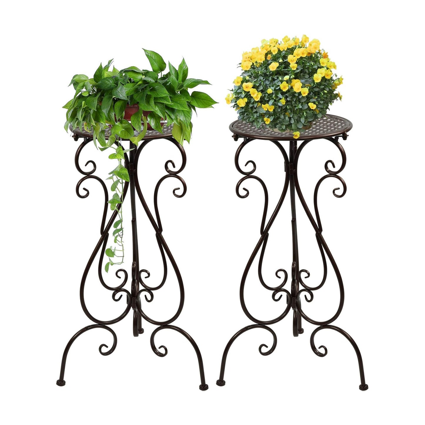 NAKUPE 2 Pack Plant Stands Indoor Outdoor, Metal Flower Pot Holder 22.5 inch Tall, Heavy Duty Pedestal Plants Stand for
