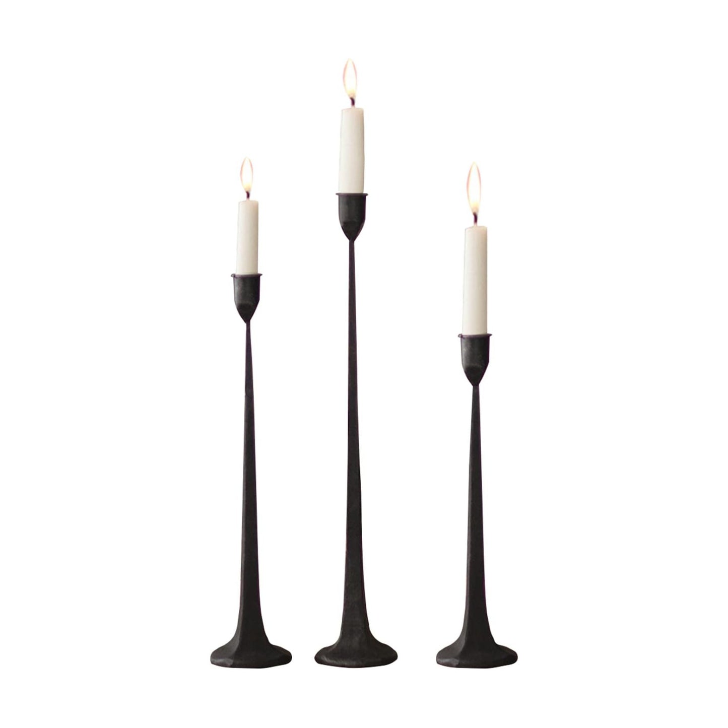 Iron Taper Candle Holder - Decorative Candle Stand - Candlestick Holder for Wedding, Dinning, Party, Set 3