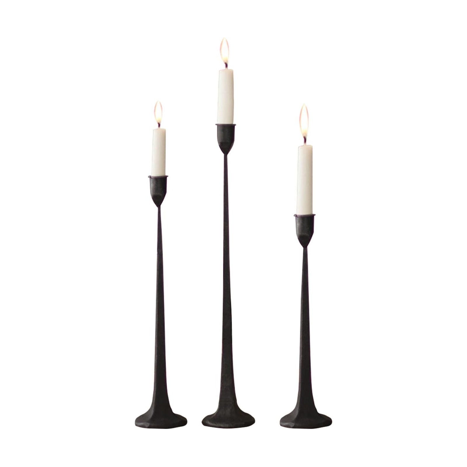 Iron Taper Candle Holder - Decorative Candle Stand - Candlestick Holder for Wedding, Dinning, Party, Set 3