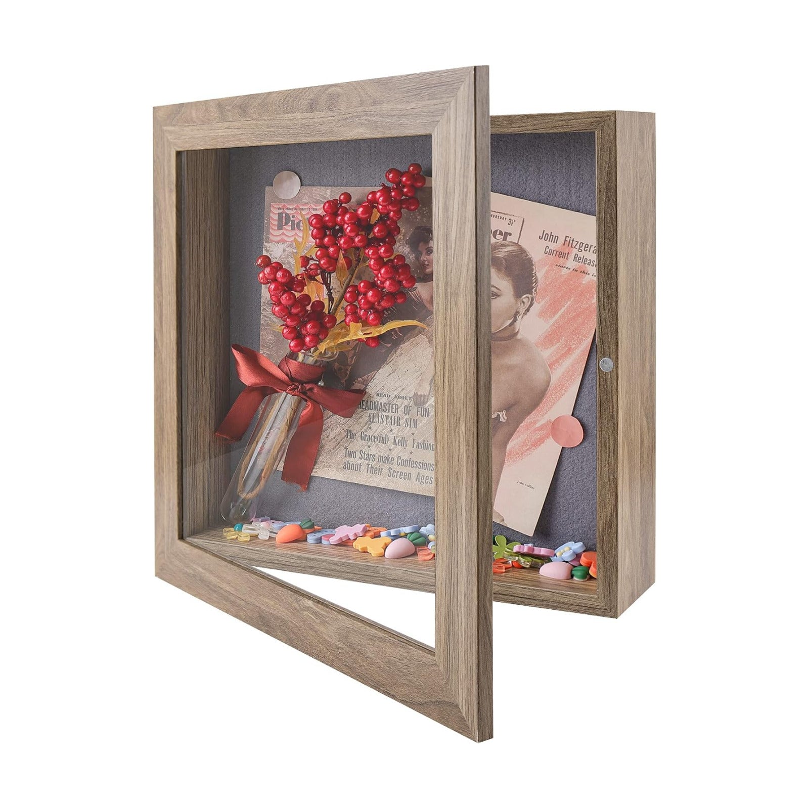 Frametory 11x11 Shadow Box Frame Display Case, 2-inch Depth (Tan) | Strengthened Glass Cover, Display Box for Wall and