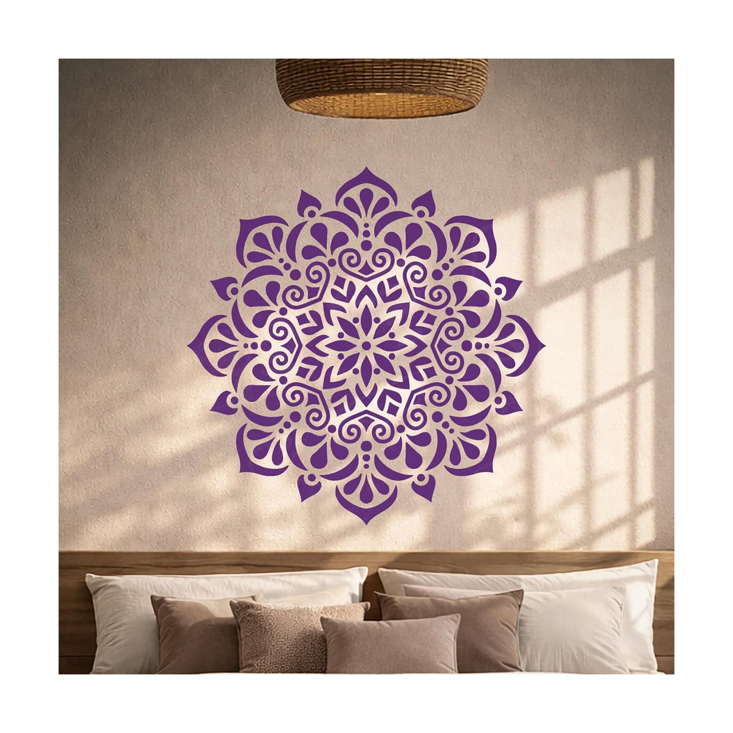 Vinyl Wall Decal Circle Ornament Pattern Mandala Stickers Mural Large / 22.5 x 22.5 / M In / Black