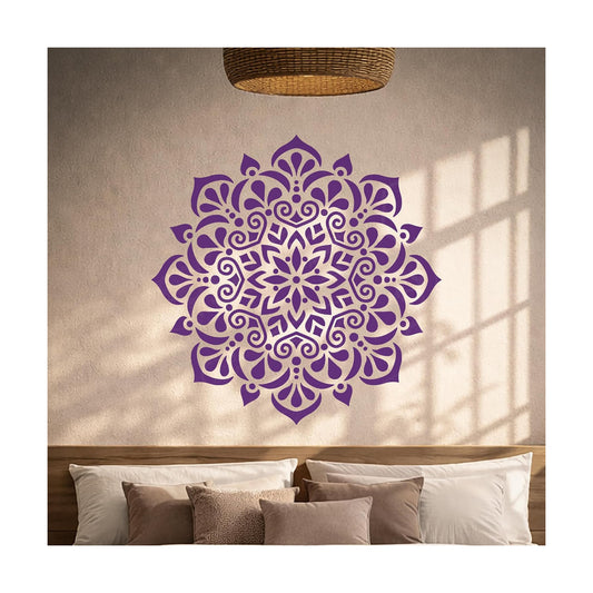 Vinyl Wall Decal Circle Ornament Pattern Mandala Stickers Mural Large / 22.5 x 22.5 / M In / Black