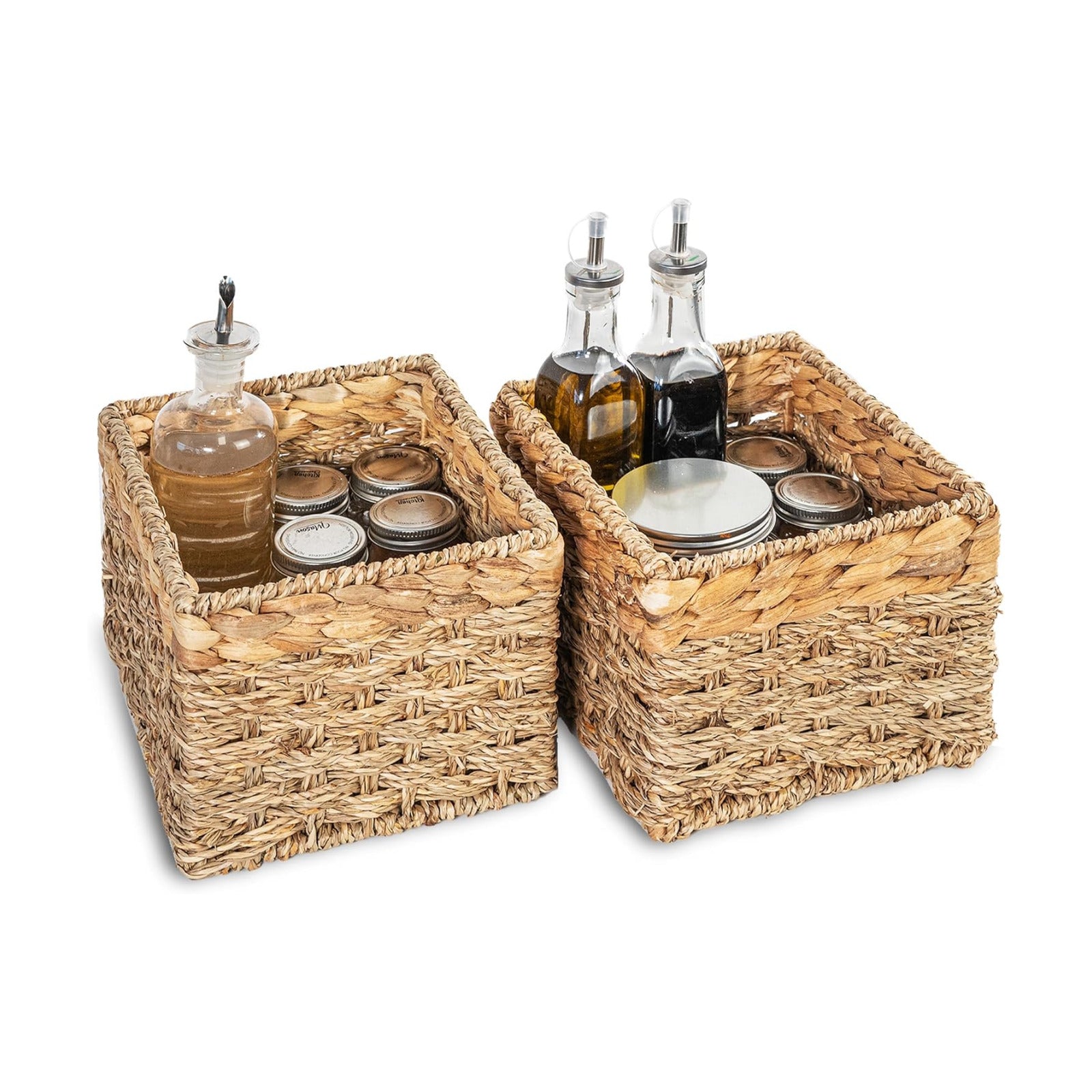Small Wicker Storage Baskets / 8 x 7 x 5.5 / Small - " In. / Natural / Set of 2