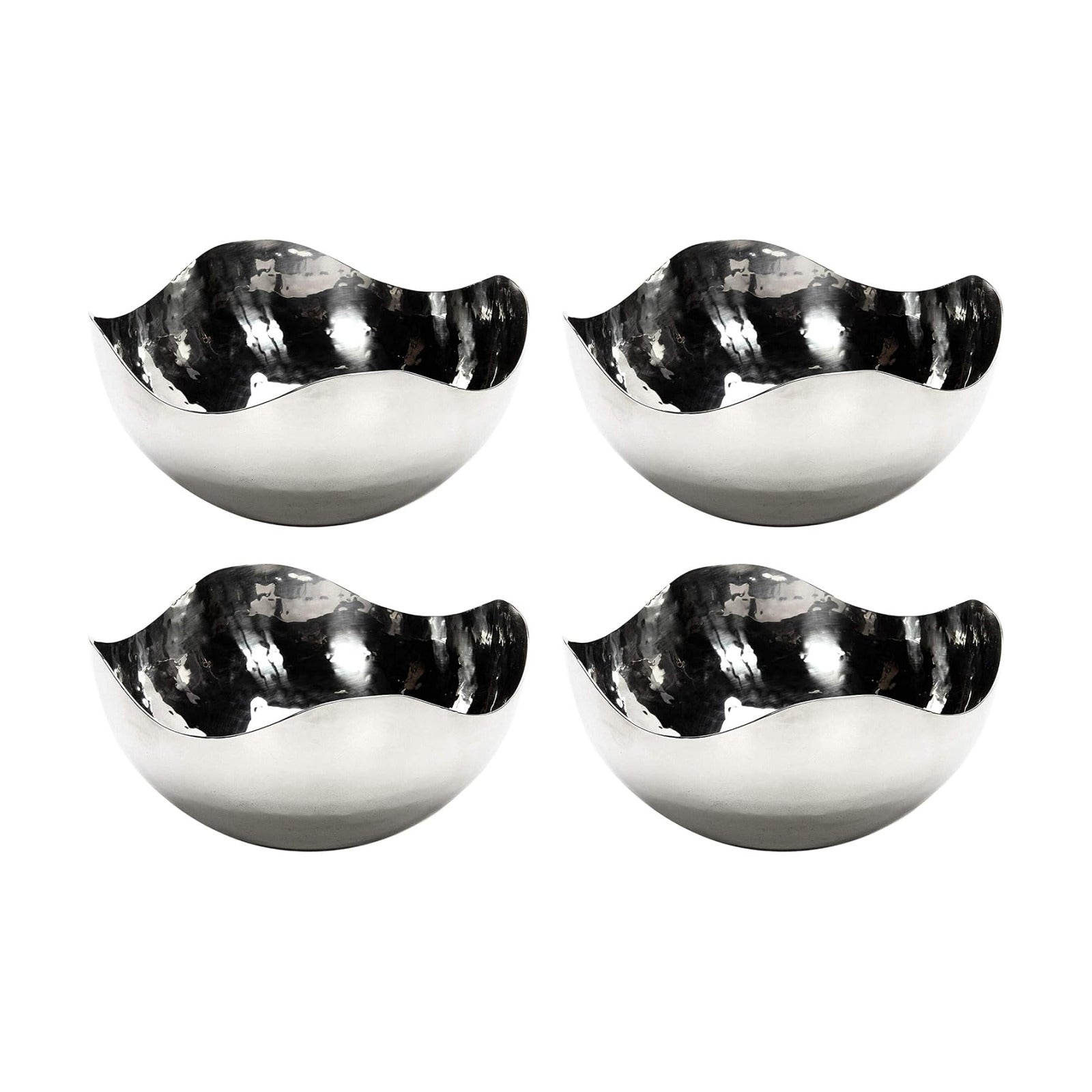 LED Candles / Finish Metal Bowl Diameter / 5.75"D x 4 Count / Silver / 5.75 Inch / Set of 4