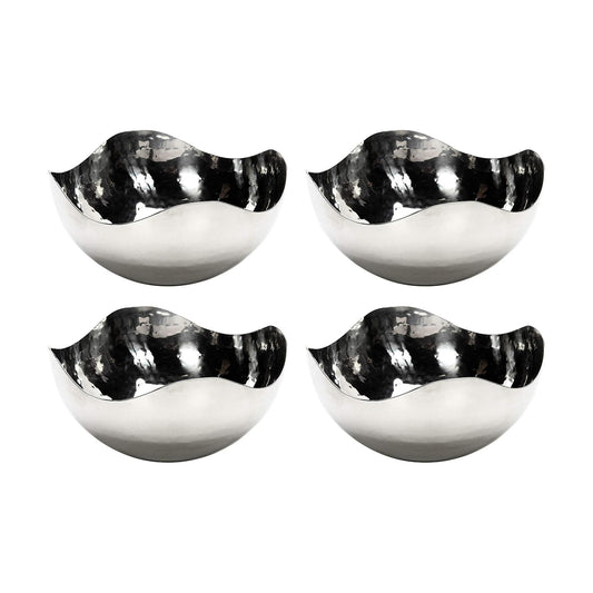 LED Candles / Finish Metal Bowl Diameter / 5.75"D x 4 Count / Silver / 5.75 Inch / Set of 4