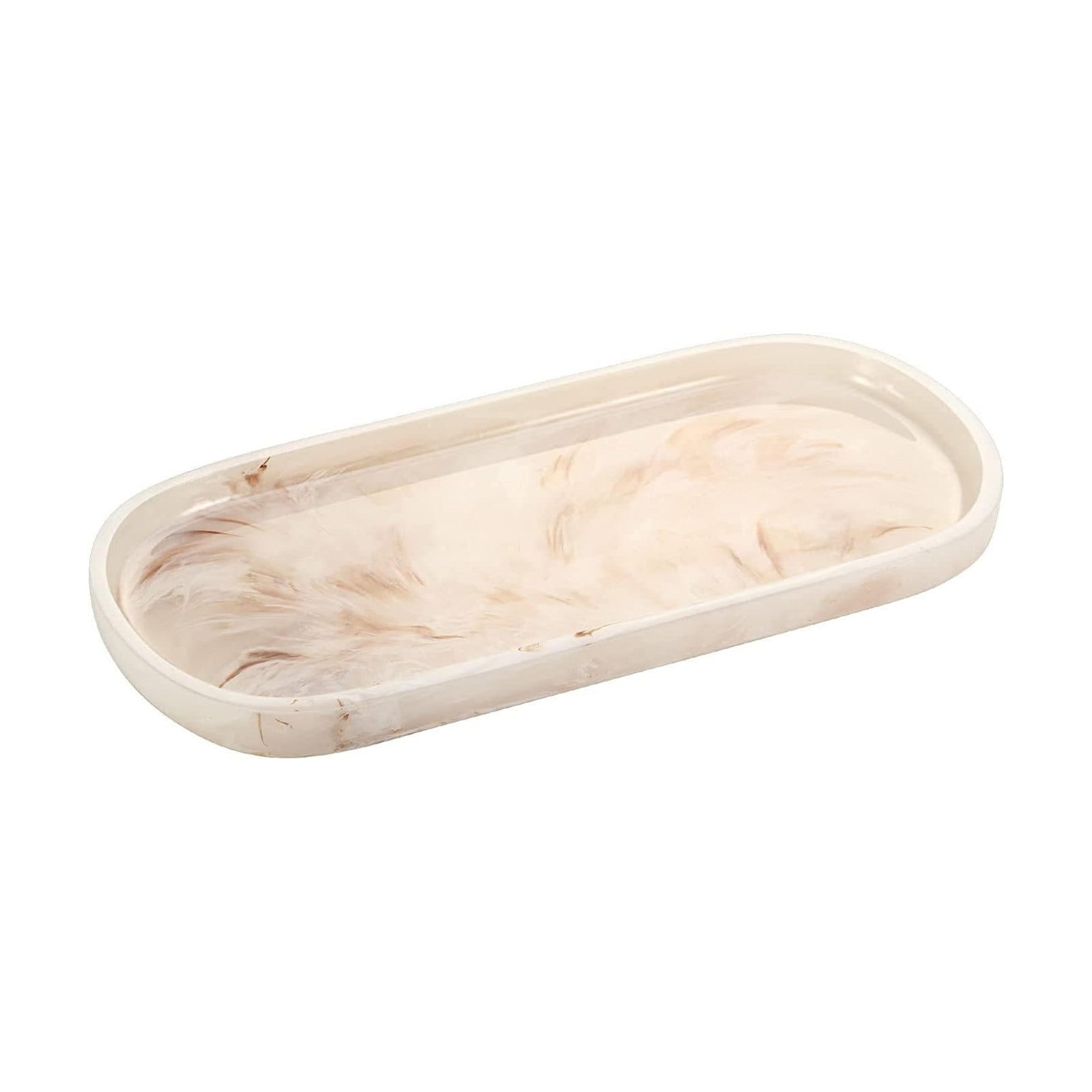 Jewelry Organizer Oval Resin Tray / 9.8 x 4.5 x 0.7 / Ink Khaki