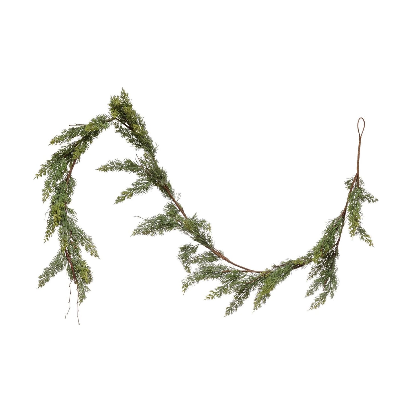 Creative Co-Op 84" L Faux Cedar Garland, Green