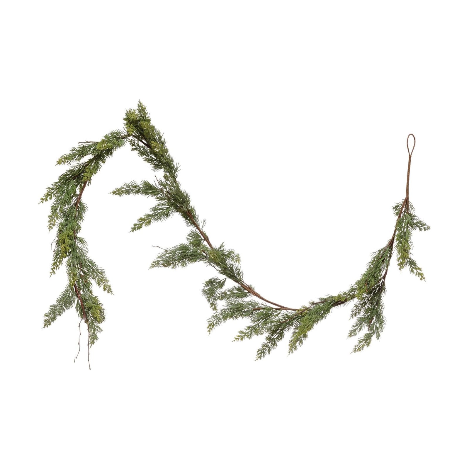 Creative Co-Op 84" L Faux Cedar Garland, Green