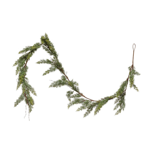 Creative Co-Op 84" L Faux Cedar Garland, Green