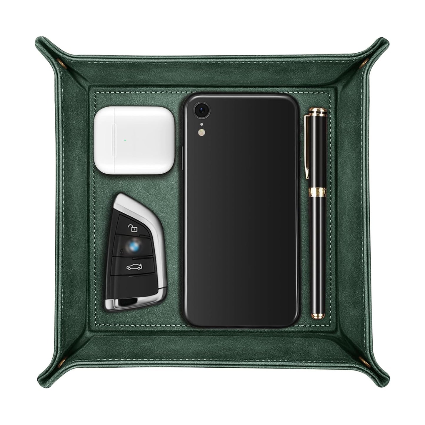 Valet Tray Desktop Storage Organizer / Dark Green