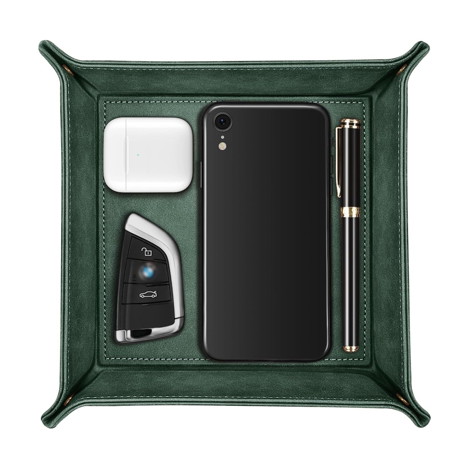 Valet Tray Desktop Storage Organizer / Dark Green