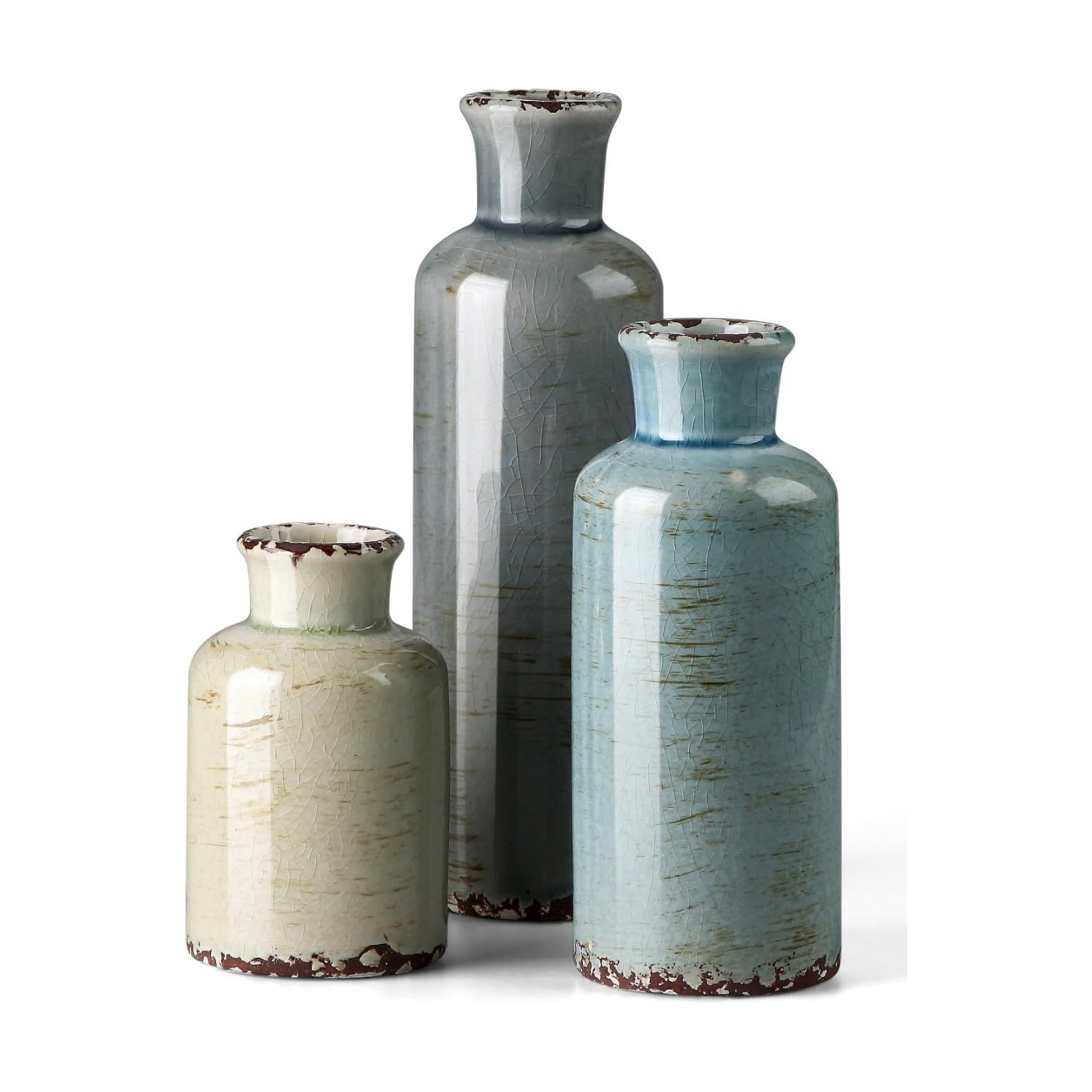 Ceramic Vase / Small Flower Vases / Multicolored / Set of 3