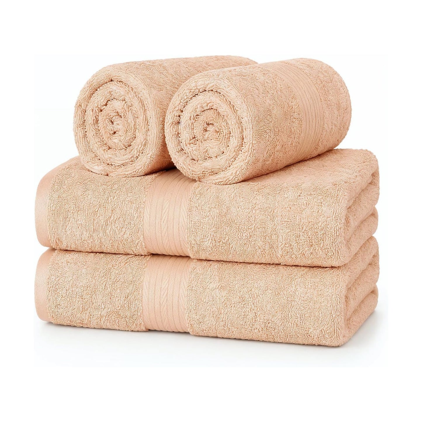 Hand Towel 18 X 28 Inch Pack of 4, 600 GSM, 100% Cotton, Oeko Tex Certified, Beige