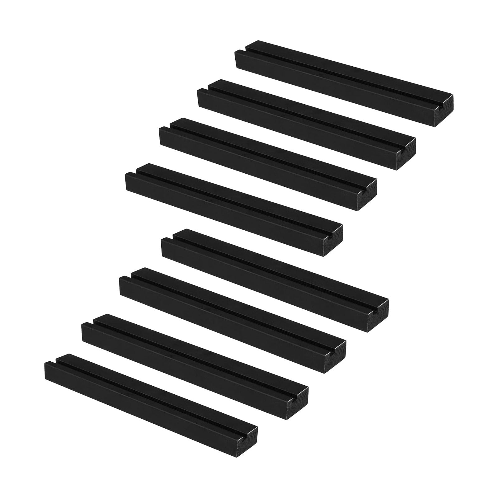 Ilyapa Vinyl Wall Mount Floating Record Shelves- 8 Pack, Black Wood | Solid Wood Record Shelf, Includes Wall Mounting