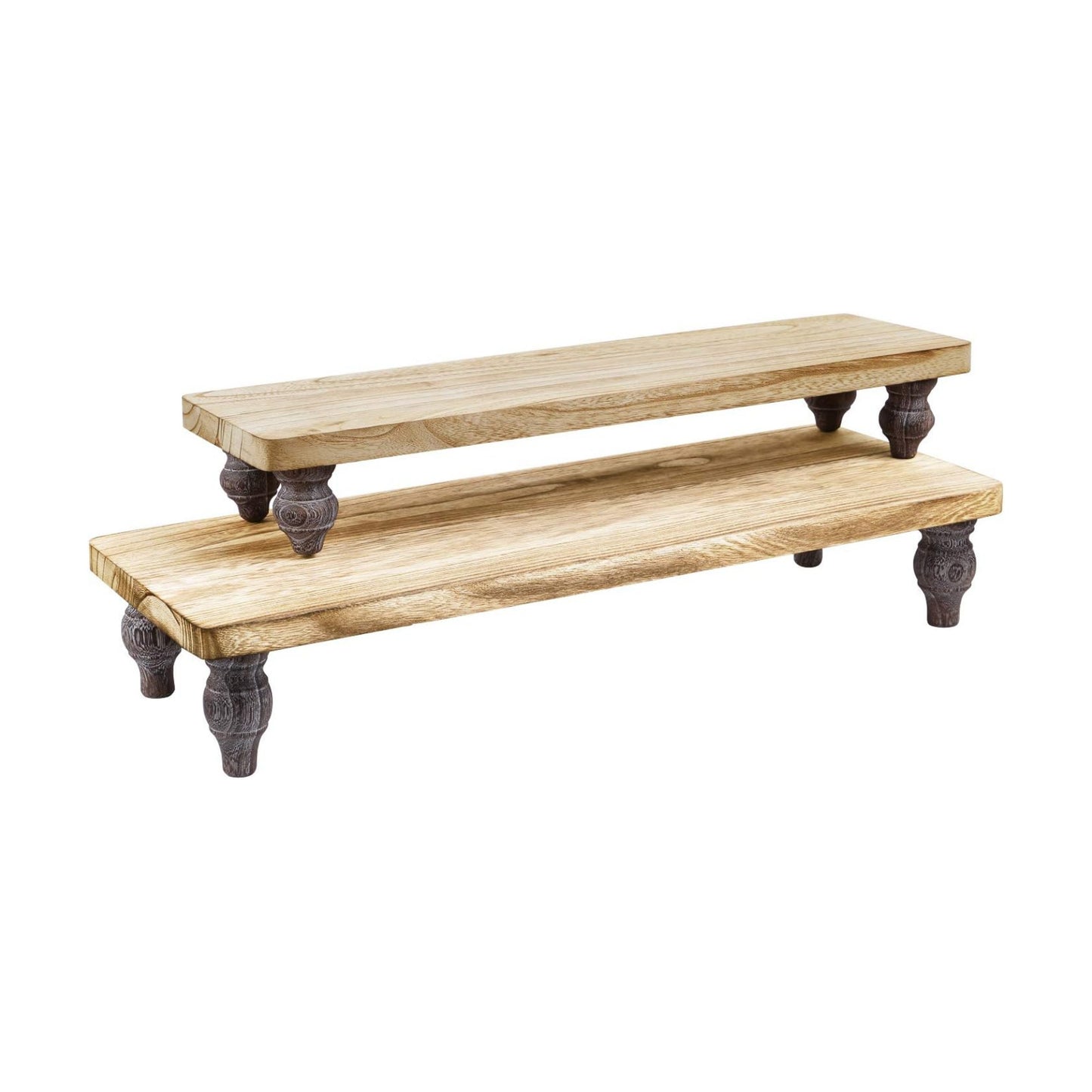 Countertop Dessert Serving Stand / Oak / Set of 2