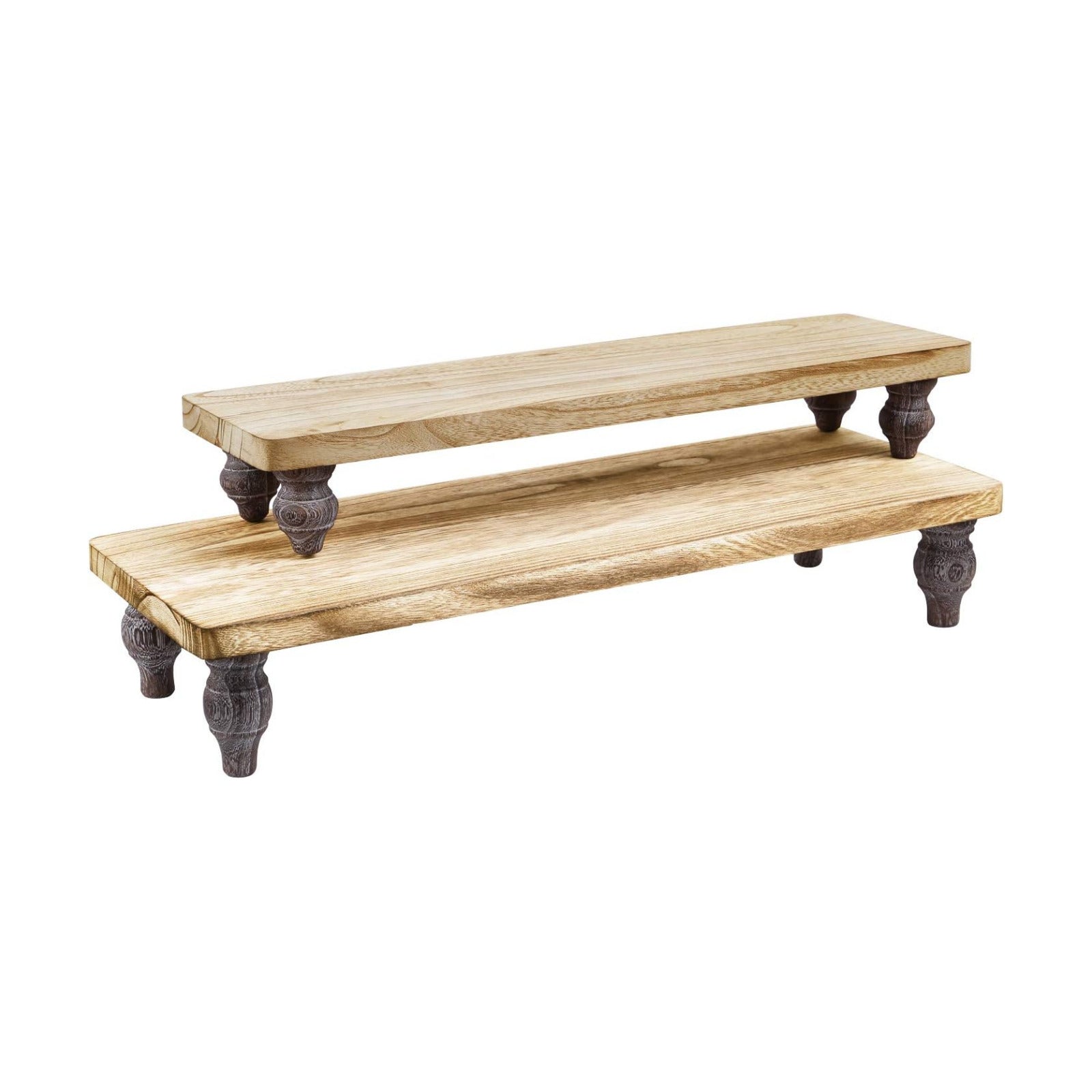 Countertop Dessert Serving Stand / Oak / Set of 2