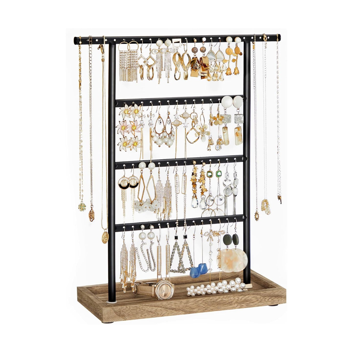 Base Tray / Jewelry Organizer / Wood Color + Black