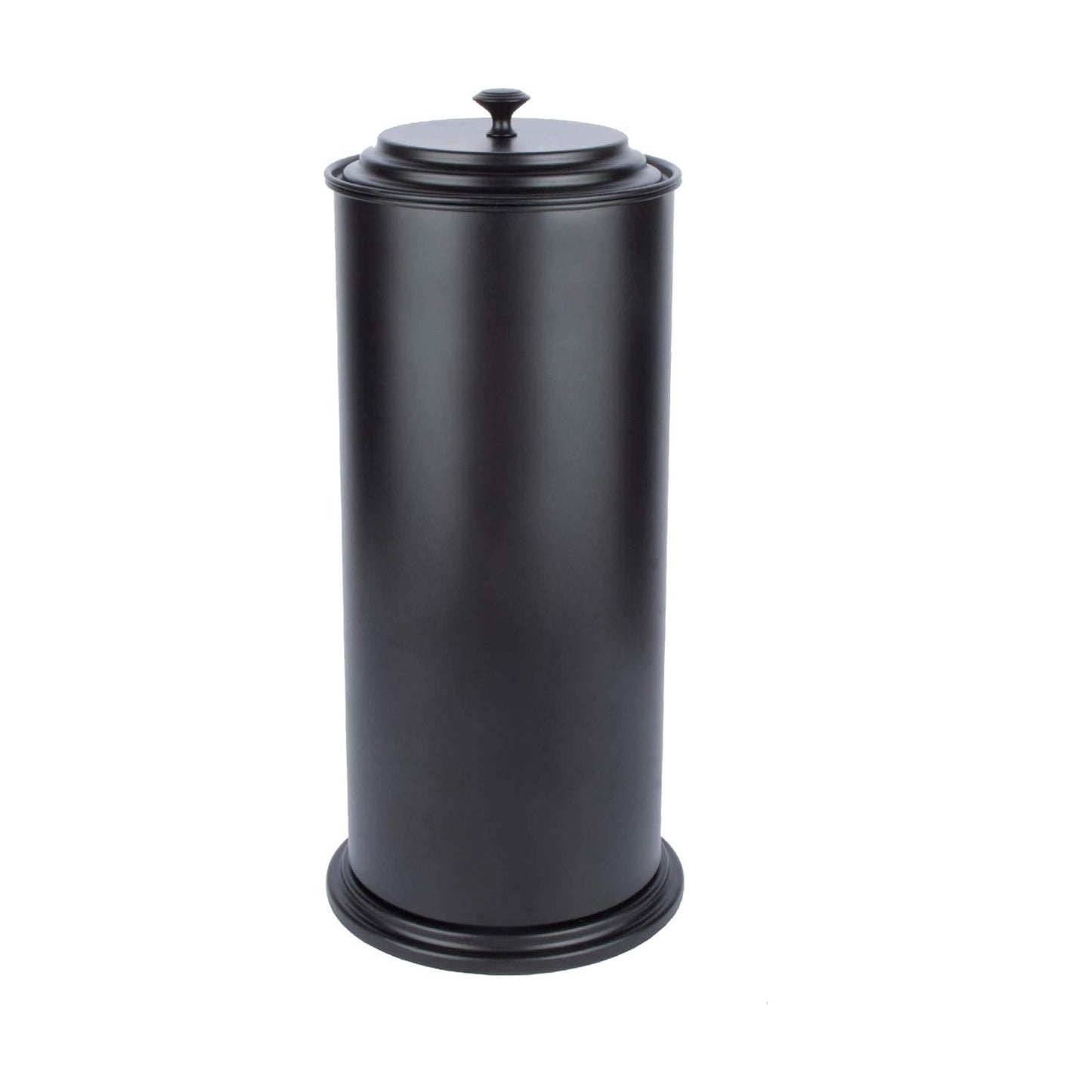 JS Jackson Supplies Free Standing Extra Large Toilet Paper Holder - Matte Black