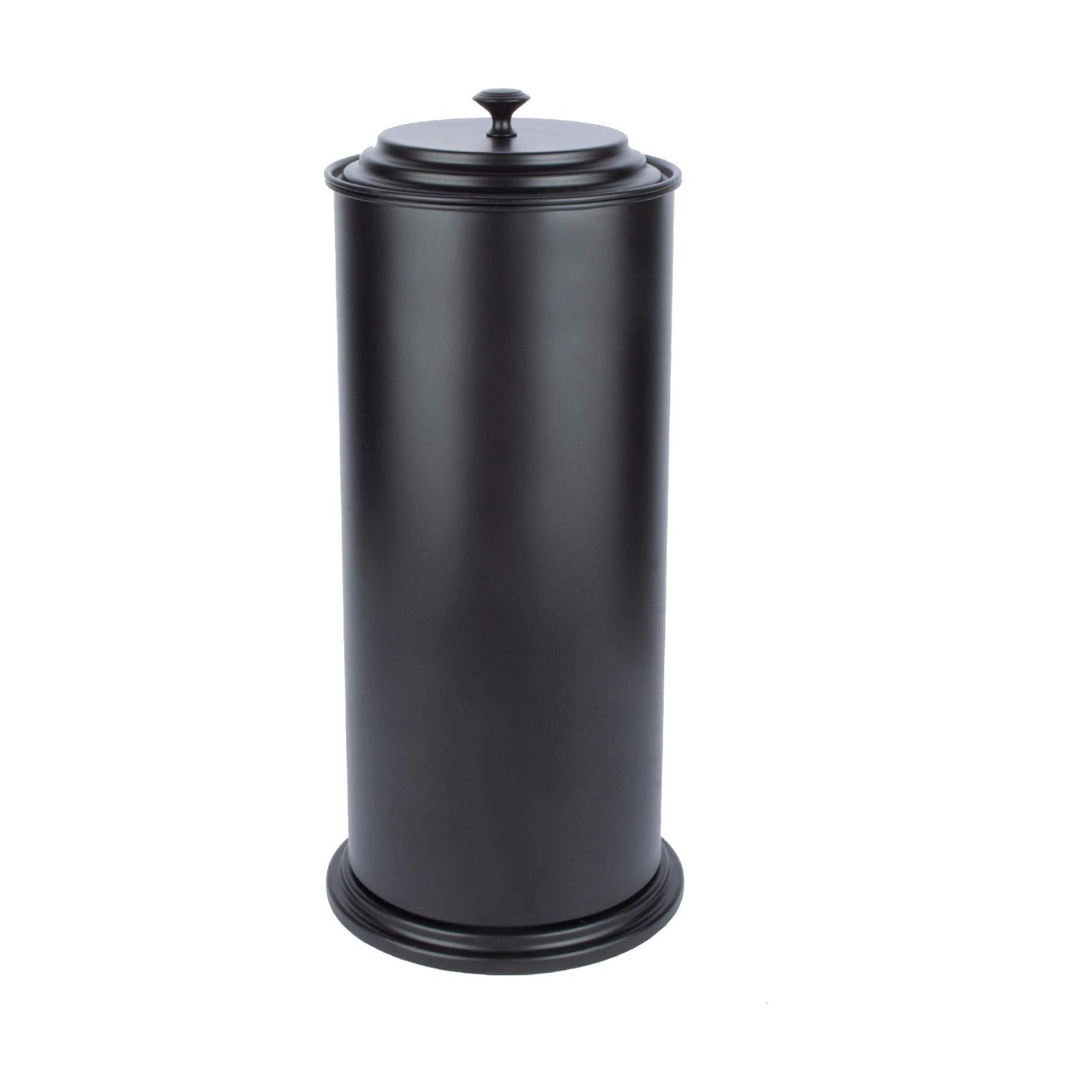 JS Jackson Supplies Free Standing Extra Large Toilet Paper Holder - Matte Black