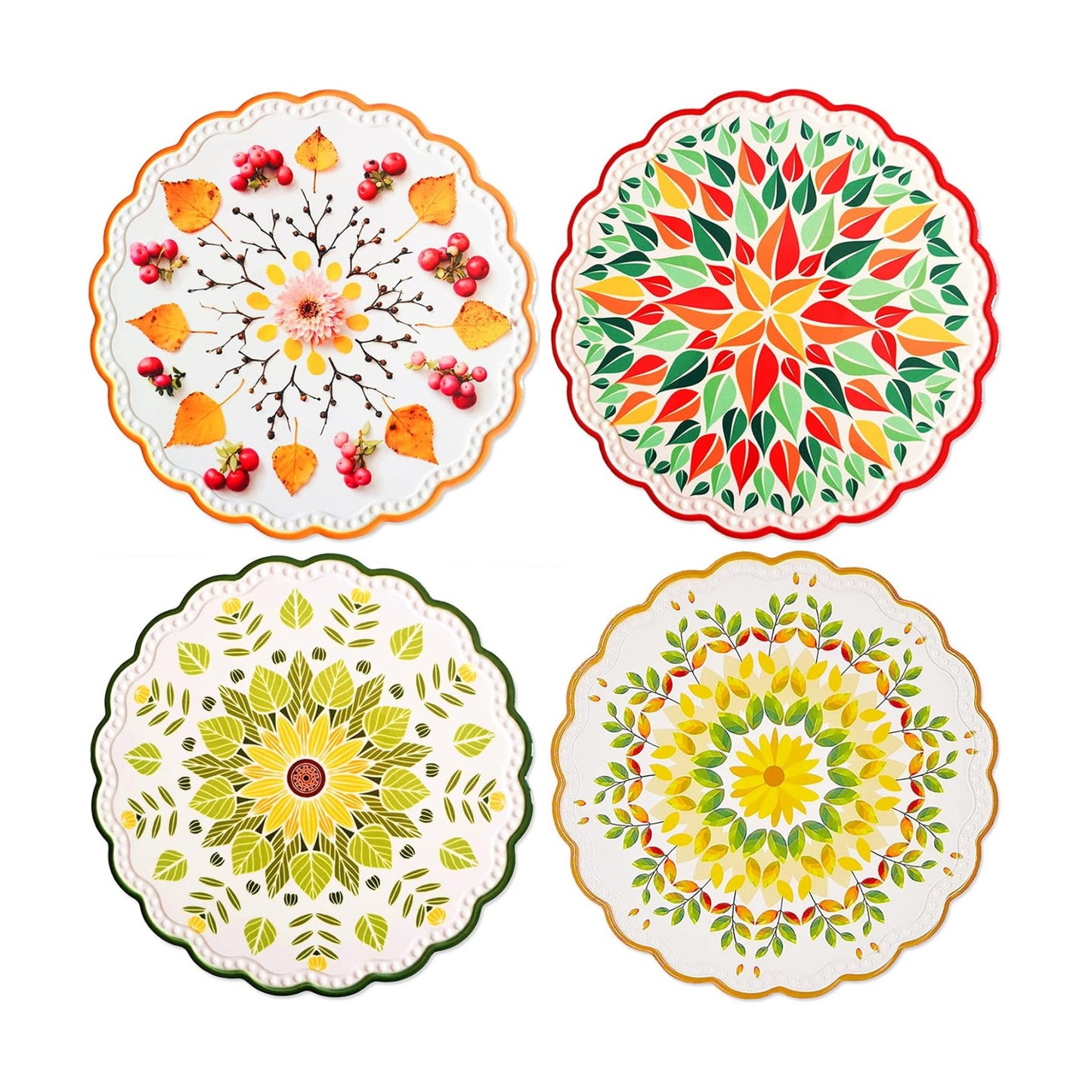 Ceramic Stone Trivets for Hot Pots and Pans, Versatile Trivet with Cork Base, Heat Resistant Mats for Countertop
