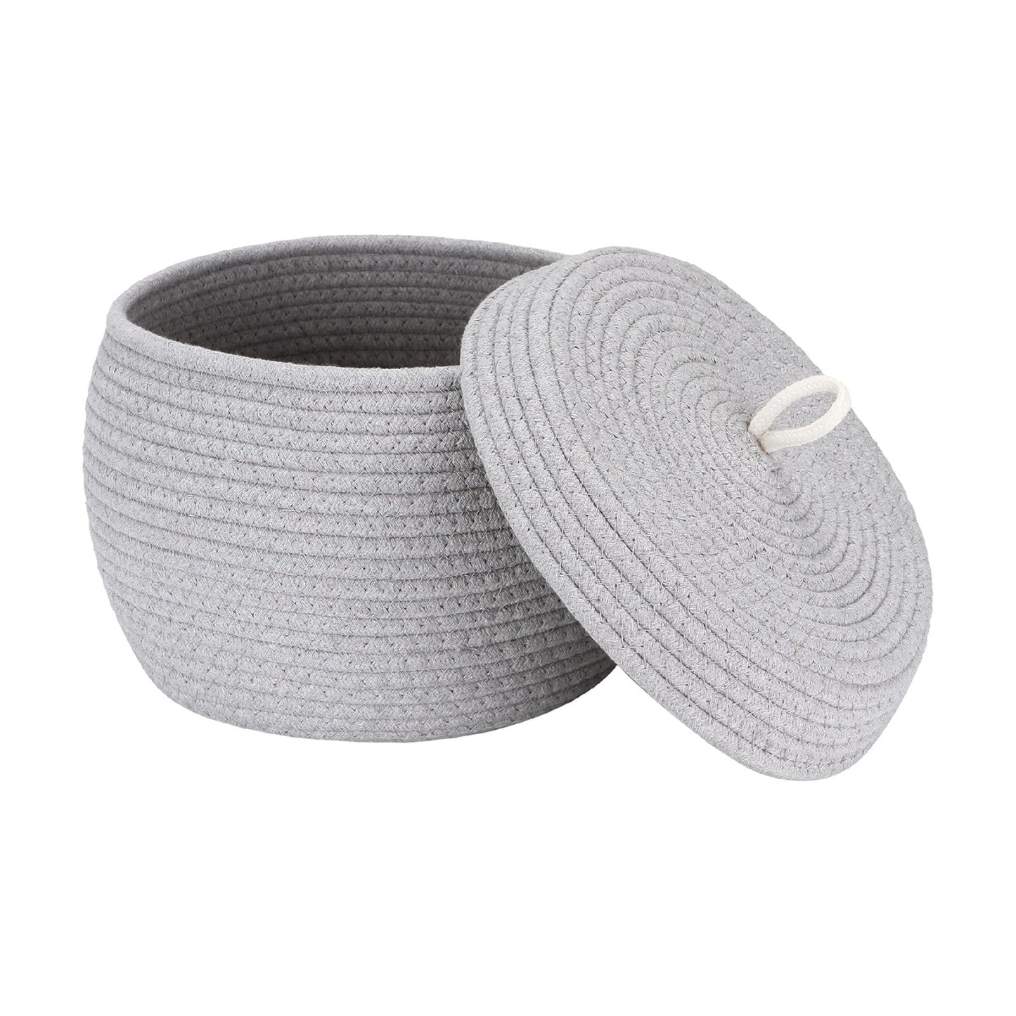 Decorative Woven Storage Bin / Small / Grey