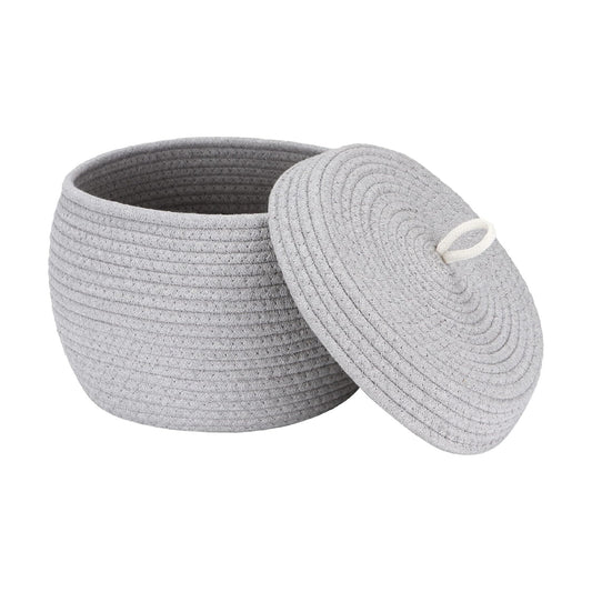 Decorative Woven Storage Bin / Small / Grey