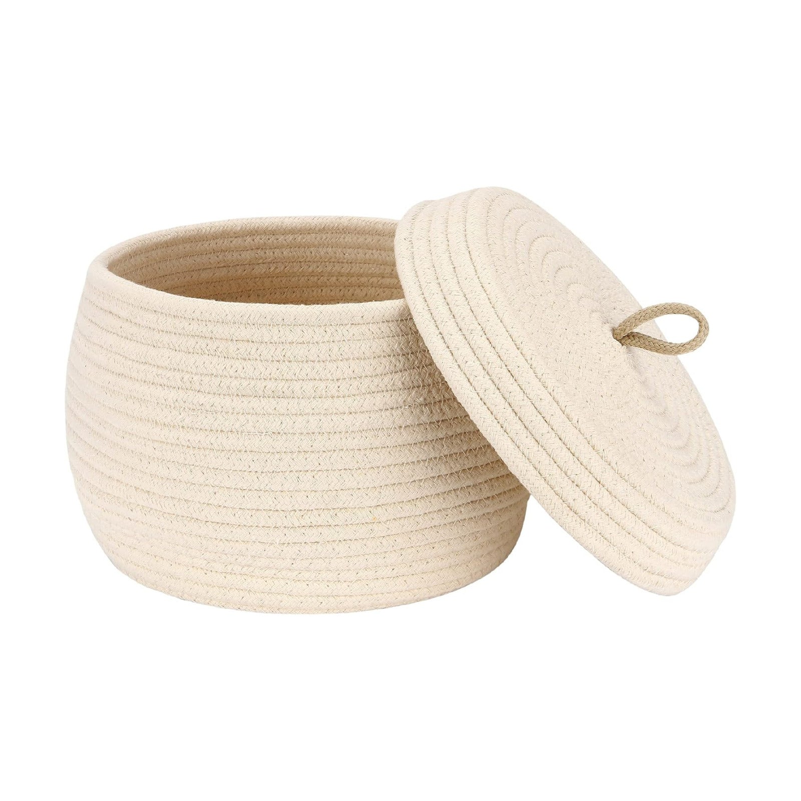 Decorative Woven Storage Bin / Small / Cream