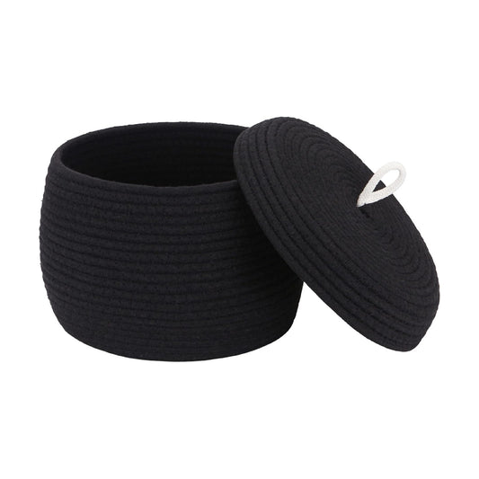 Decorative Woven Storage Bin / Small / Black
