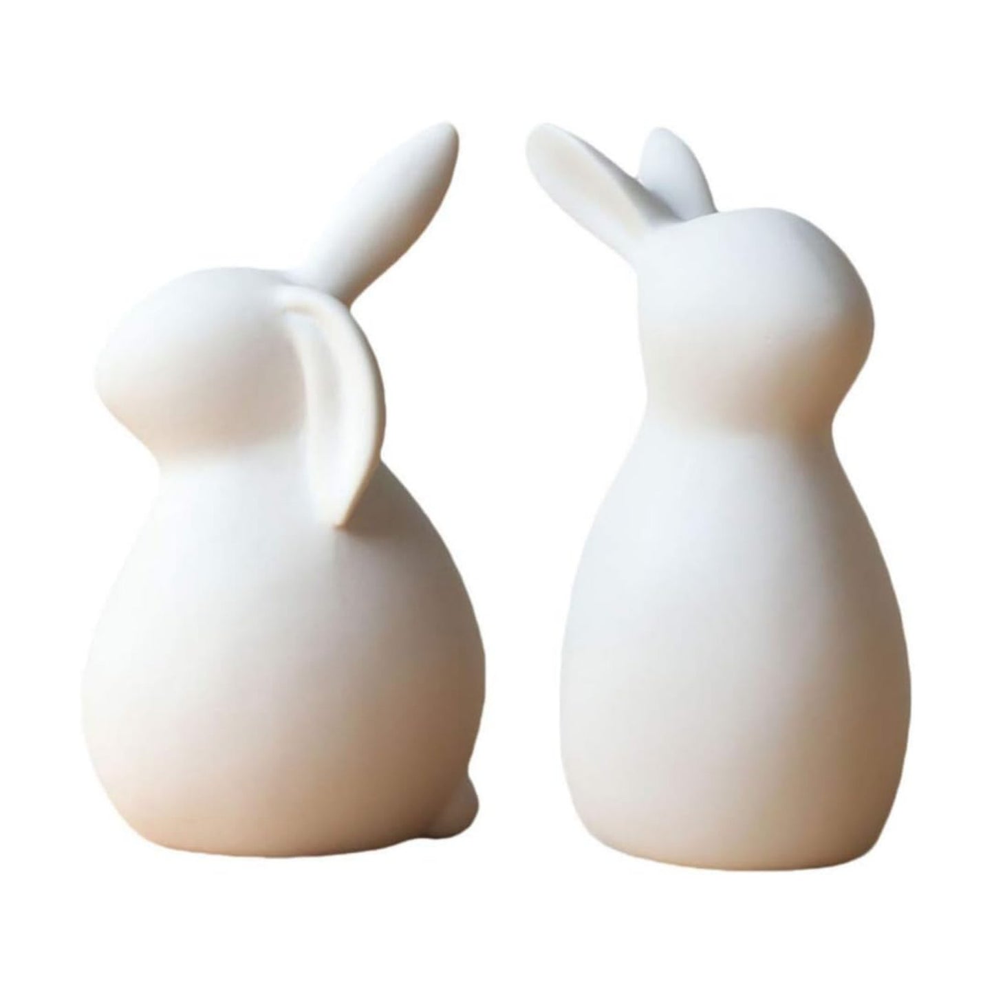 Modern Rabbit Statue / White / Set of 2