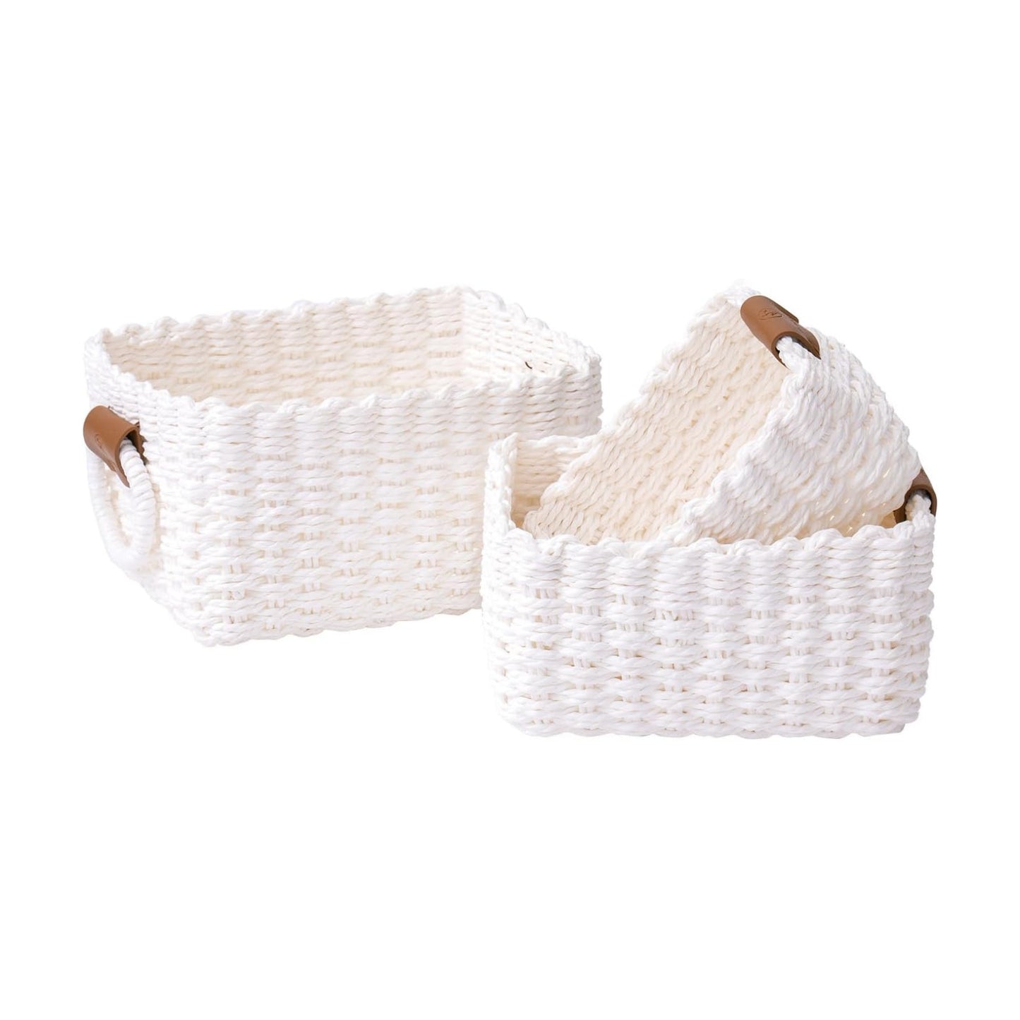 Woven Storage Baskets for Organizing / White