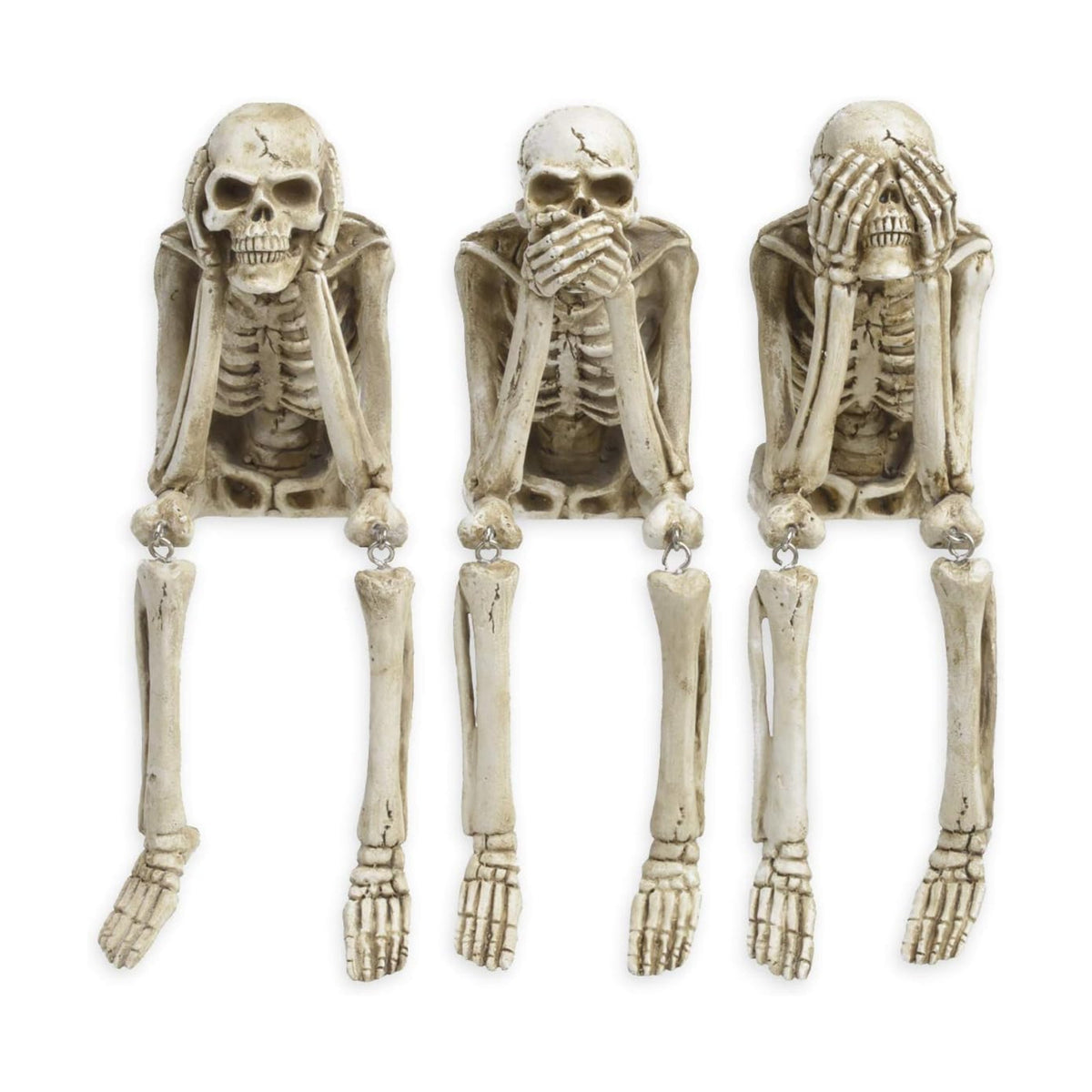 Newman House Studio Skeleton Halloween Decorations Indoor - No Evil Statues