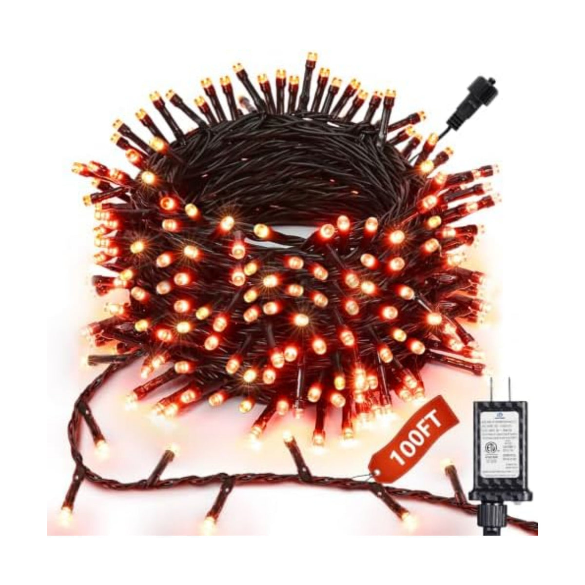 Joomer Purple Halloween Lights, 100FT 300LED Plugin Connectable Lights