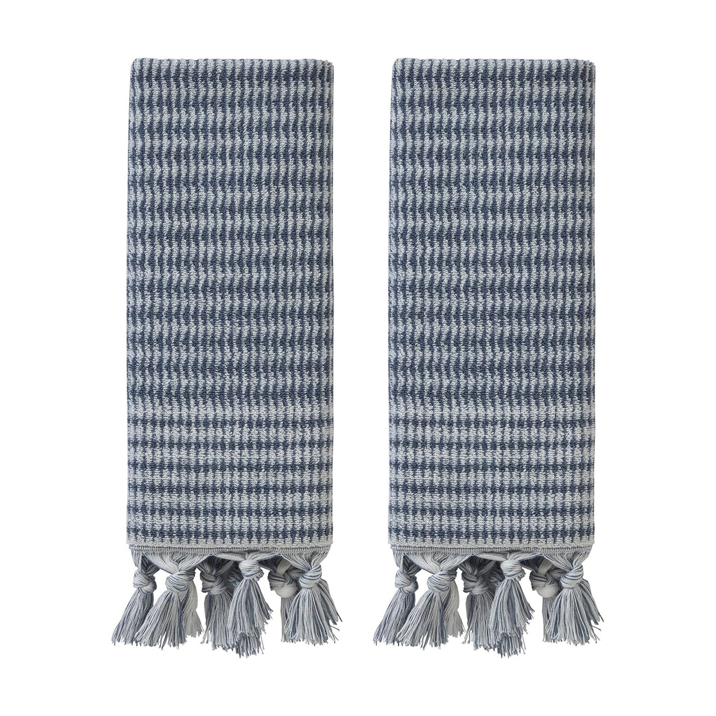 SKL Home Longborough Hand Towel Set-2pc, 100% Turkish Cotton, Denim Blue | 640 GSM weight. Spa-level quality. Soft &